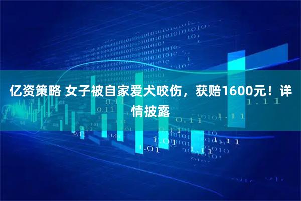 亿资策略 女子被自家爱犬咬伤，获赔1600元！详情披露