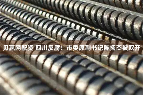 贝赢网配资 四川反腐！市委原副书记陈扬杰被双开