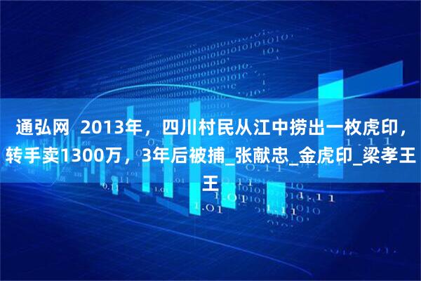 通弘网 2013年,四川村民从江中捞出一枚虎印,转手卖1300万,3年后被捕_张献忠_金虎印_梁孝王