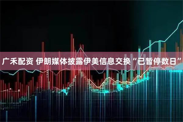 广禾配资 伊朗媒体披露伊美信息交换“已暂停数日”